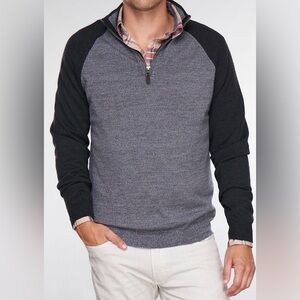 Tailor Vintage Men's Charcoal and Black quarter Zip-Up Sweater